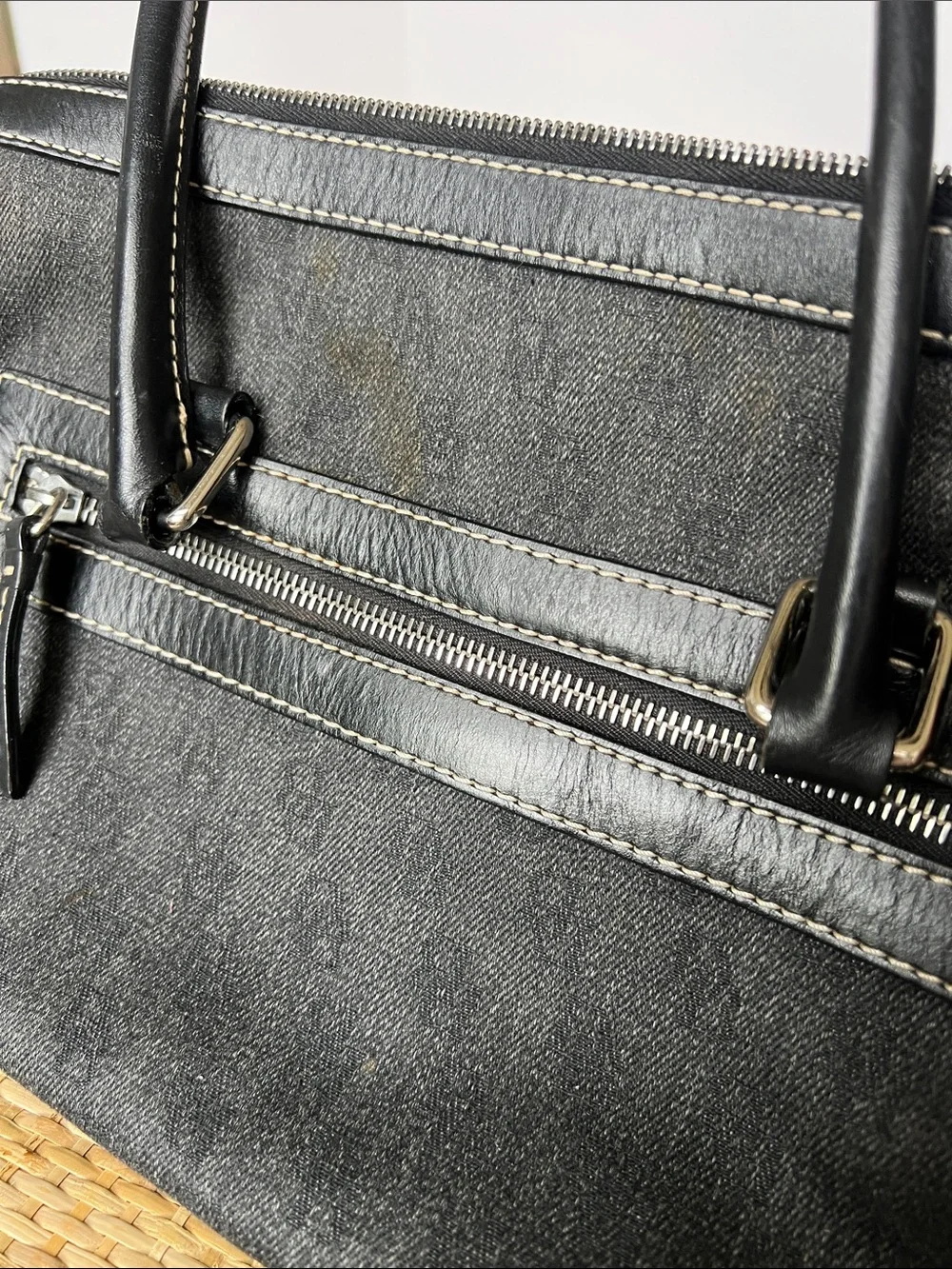 Dooney & Bourke Anniversary Signature 2 Pocket Satchel charcoal Y2K Vintage